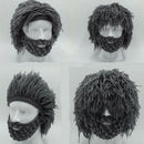 Winter Wigs Beard Hat Barbarian Crochet Beanie Cap Cospaly For Men Boys