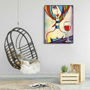 5D DIY Full Drill Diamond Painting Wine Women Cross Stitch Embroidery Craft