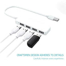 S18-USB2.0 Ultra-thin Multi-USB 4Port Splitter Hub Adapter Expander (White)