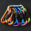 20Pcs 8Cm Aluminum Carabiner D-Ring Key Chain Clip Camping Keyring Snap Hoo