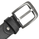 Simple Men Casual Waistband PU Leather Belt Smooth Buckle Belt, Black C3B1