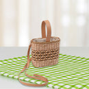 Summer Handmade Woven Women Rattan Shoulder Bags Beach Weave Straw Handbags A