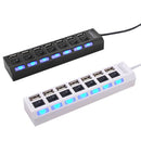 High Speed 7Port USB 2.0HUB Adapter ON/OFF Independent Switch for Laptop Z