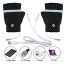 Knitting Wool Hand Warmer USB Winter Heater Thermal Heating Gloves Mitten