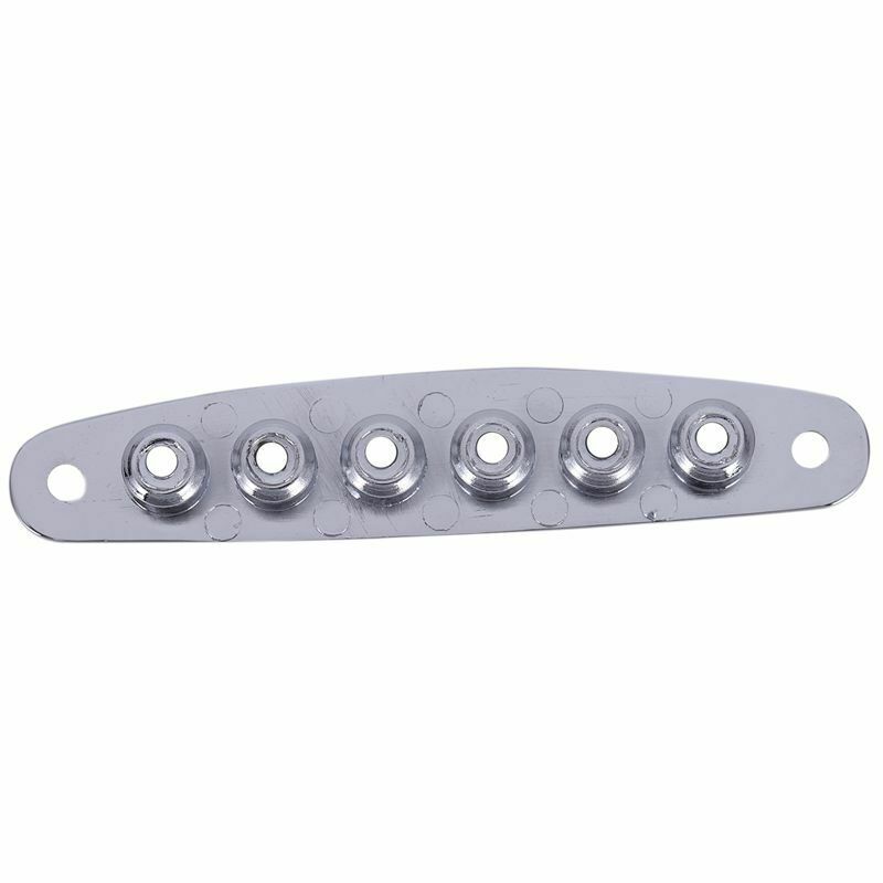 1 Pcs Electric Guitar Bridge String Thru Body Ferrules Bushing Plate - Silv