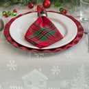White Snowflake Christmas Tree Lace Round Tablecloth for Wedding Parties Ba X4Z4