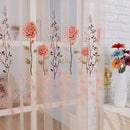 2 x 1M Jacinth Rose Tulle Voile Window Curtain Drape Panel Scraf Valance Sheer