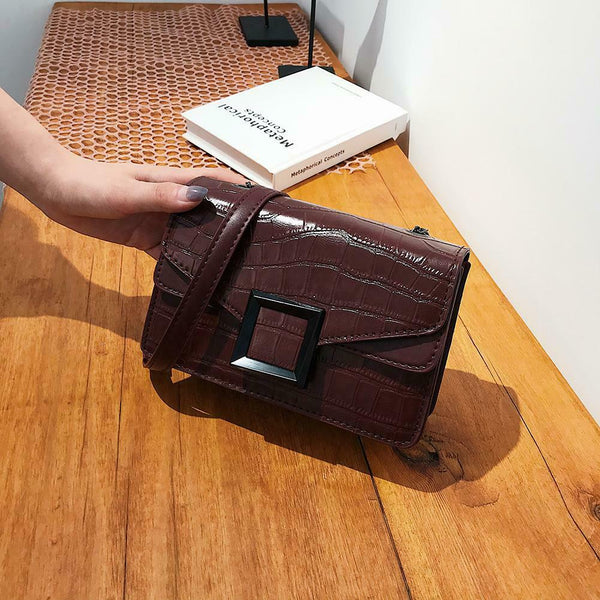 Retro Messenger Bag Women Leather Small Shoulder Handbag Purse (Wine Red) A#S