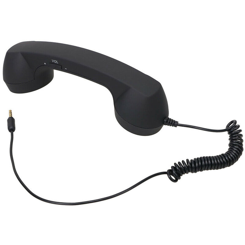 3.5mm Retro Radiation-Proof Telephone Handset Cell Phone Receiver (Black) A