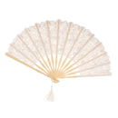 2 Pieces Rustic Flower Han Fans Bride Photography Hand Held Props White