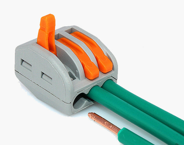 10Pcs Reusable Spring Lever Terminal Block Electric Cable 3 Wire Connector B Gw