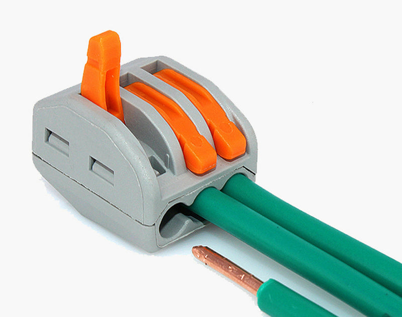 10Pcs Reusable Spring Lever Terminal Block Electric Cable 3 Wire Connector B Gw