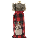 Christmas Red Wine Bottle Covers Holiday Champagne Bottle Wrap (Snowman)