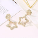 Fashion Shell Hollowed Stars Dangle Ear Stud Women Drop Earrings Jewelry