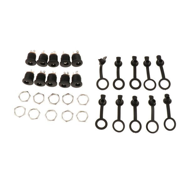 10PCS Premium DC 5525 Power Jack Socket with 10pcs Screw & 10pcs Nuts Kits#2