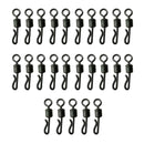 25pcs Black Q-Shaped Quick Change Swivels Fishing Terminal for Carp Fishing
