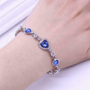 Fashion Charm Ladies Ocean Heart Blue Crystal Rhinestone Bangle Bracelet Gi N3E4