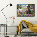 5D DIY Diamond Painting Garden Horses Cross Stitch Mosaic Kit Home Decor