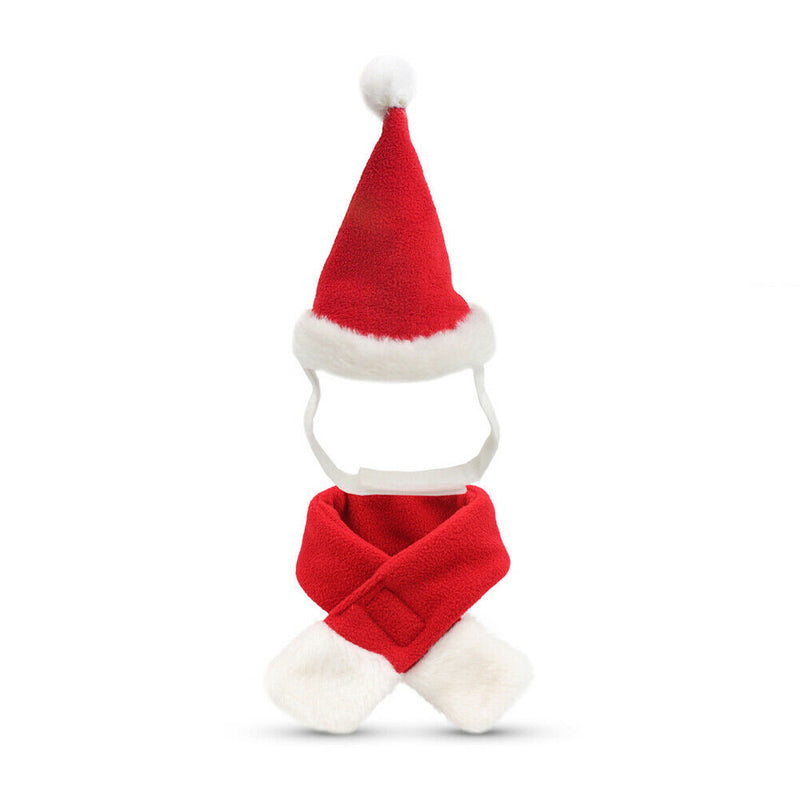 Christmas Pets Clothes Santa Hat Scarf Cloak Cat Dog Xmas Festival Costumes A