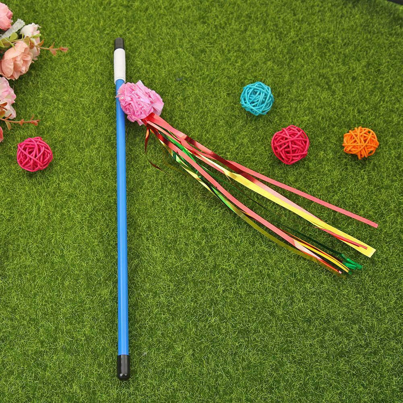 Funny Ring Paper Ball Cat Stick Teaser Wand Cats Interactive Toys (Pink)