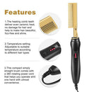 Hot Comb Electric Hair Straightener Heating Comb AntiScald Beard Straightener-US