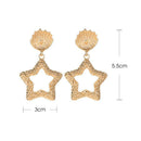 Fashion Shell Hollowed Stars Dangle Ear Stud Women Drop Earrings Jewelry