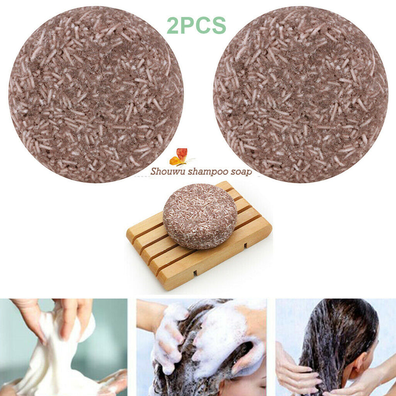 2pcs Organic Multiflorum Solid Shampoo Soap Bar