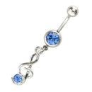 Body Jewelry Music Icon Navel Ring - Blue