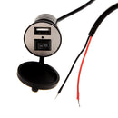 USB Motorcycle Mobile Phone Power Supply Charger  Port Socket 12V Black