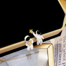 4X(Temperament Simple Personality Star Astronaut Pin Simple Korean EarringsE4J2)