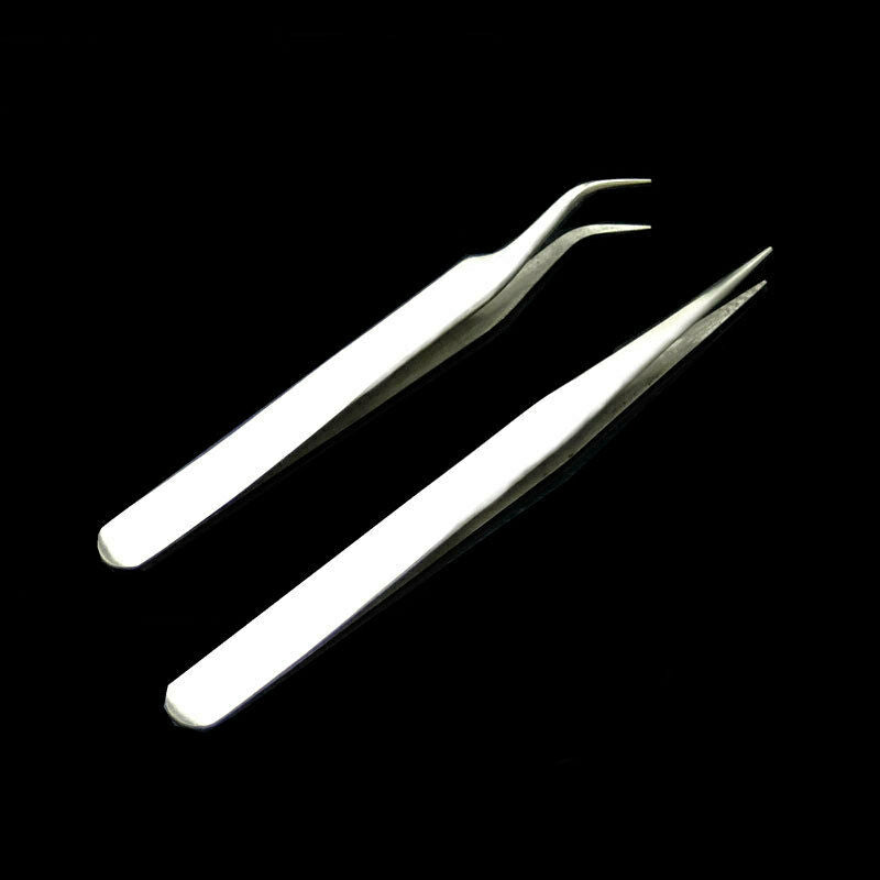 Curved Straight Tweezers For Eyelashes Extension Nail Art Nipper Applicato BNR