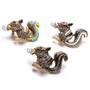Squirrel Brooches For Women Fashion Animal Rhinestone Pin Lady Corsage Part