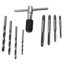 9pc T-Wrench Hand Screw Thread M3-M6 Taps Reamer Taper Set Twist Drill Bits SDFG