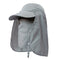 Outdoor Fishing Hat with Face Neck Flap Cover Baseball Sun Hat Gray