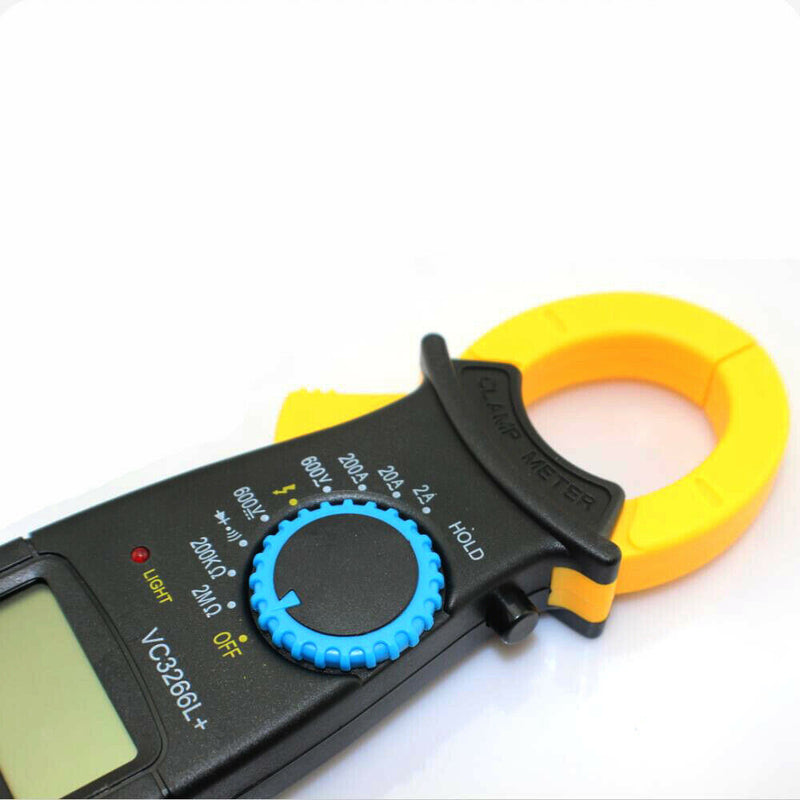 Electric LCD Digital Clamp Multimeter AC-DC Volt Ammeter Black