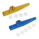 Pack of 2 Metal Kazoo Mouth Flute Golden Blue Kids Musical Instrument Gift