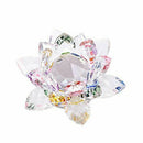 3.4 inch Rainbow Crystal Lotus Flower with Gift Box for Feng Shui Home Deco G3E8