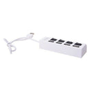 1X High Quality 4 Port White USB Hub Portable 4 Ports USB With four switch