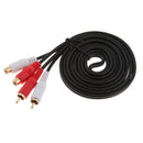 2 RCA Female Jack To 2 RCA Male Plug Splitter Audio Video Av Adapter Cable