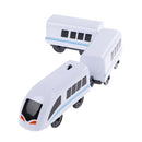 3Pcs White combination of magnetic electric locomotive train for wooden trackÂ·q
