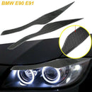 2X Carbon Fiber Headlight Eyebrow Eyelid Cover Trims for BMW E90 E91 05-12 Z8J6