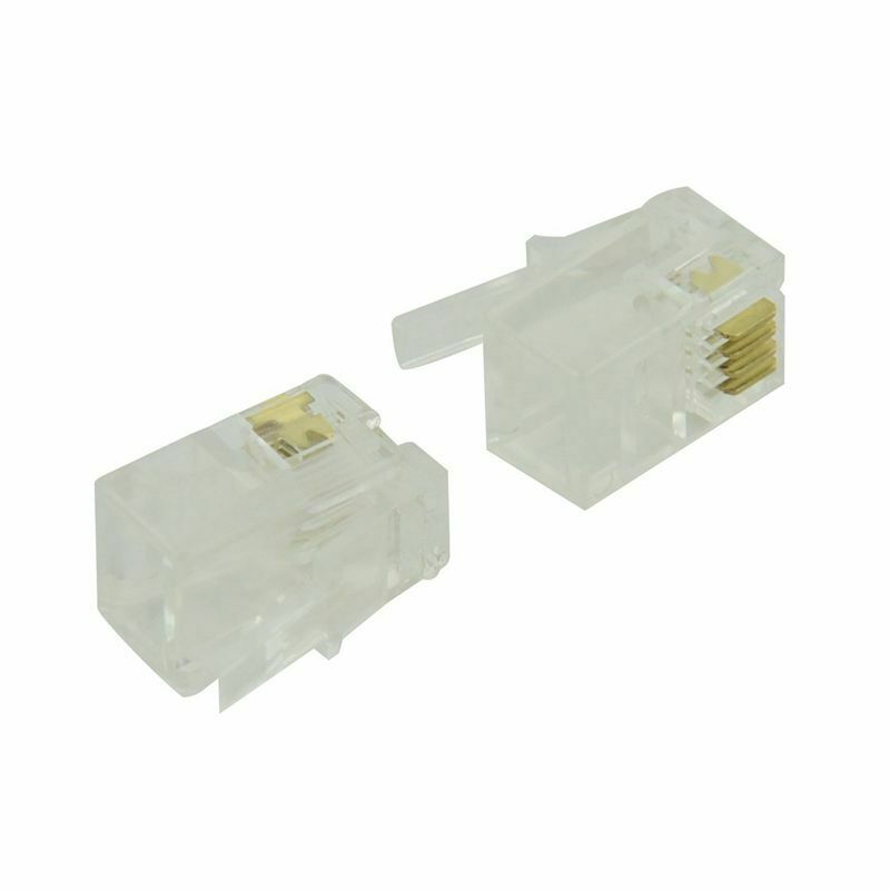 RJ9 4P4C Plug phone Jack Connector 50 pieces, Transparent F8V6
