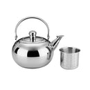 1.6l stainless steel camping teapot coffee pot with strainer for water / tea