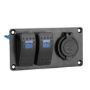 LED Rocker Switch Panel Breaker 3.1A Dual USB Port for Auto Car Yacht Marin Q6O2