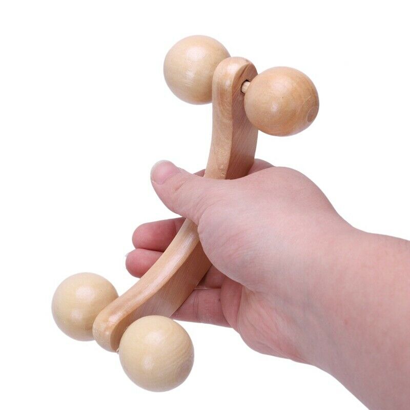 Body Neck Shoulder Handheld Massage Roller Relaxation Massager Tool Z3Y5