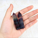1x Natural Fluorite Quartz Crystal Stone Healing Amethyst Hexagonal Wand PointOZ