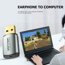 Vention CDNH0 USB 2.0 Sound Audio Card 2.1 Channel 3.5mm Headphone Adapter