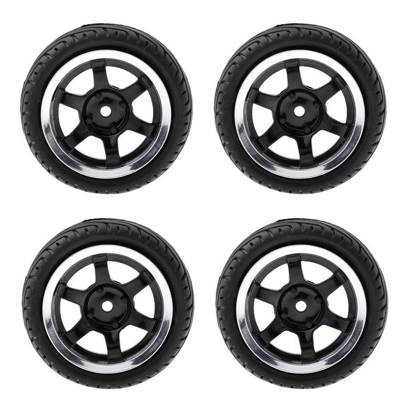4pcs RC Flat Racing Tires Tyre Wheel Rim For HSP HPI 1:10 On-Road Car 6017