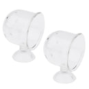 2Pcs Glass Pot Plant Cup Holder Aquarium Fish Tank Red Worm Feeder Pinhole