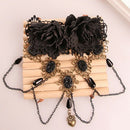 Gothic Retro Black Fringed Flowers Lace Headdress Fashion Hair Clip Jewelry N9E7